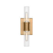 Visual Comfort 4465002 Keaton 2-lt 16" Bath Sconce - Satin Brass/Clear Fluted