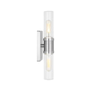Visual Comfort 4465002 Keaton 2-lt 16" Bath Sconce - Brushed Nickel/Clear Fluted