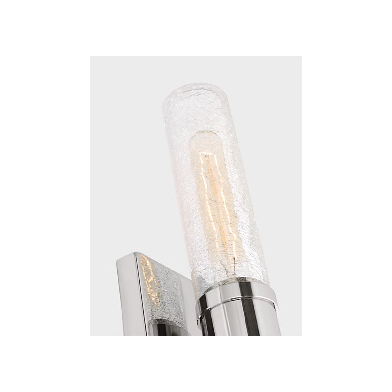 Visual Comfort 4565002 Keaton 2-lt 20" Tall Bath Sconce - Chrome/Clear Crackle Glass
