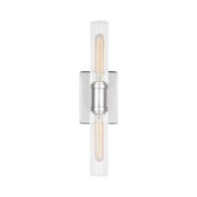 Visual Comfort 4565002 Keaton 2-lt 20" Tall Bath Sconce - Chrome/Clear Crackle Glass