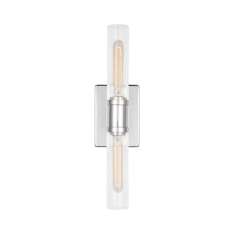 Visual Comfort 4565002 Keaton 2-lt 20" Tall Bath Sconce - Chrome/Clear Crackle Glass