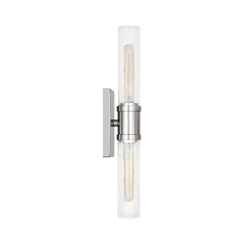 Visual Comfort 4565002 Keaton 2-lt 20" Tall Bath Sconce - Chrome/Clear Crackle Glass