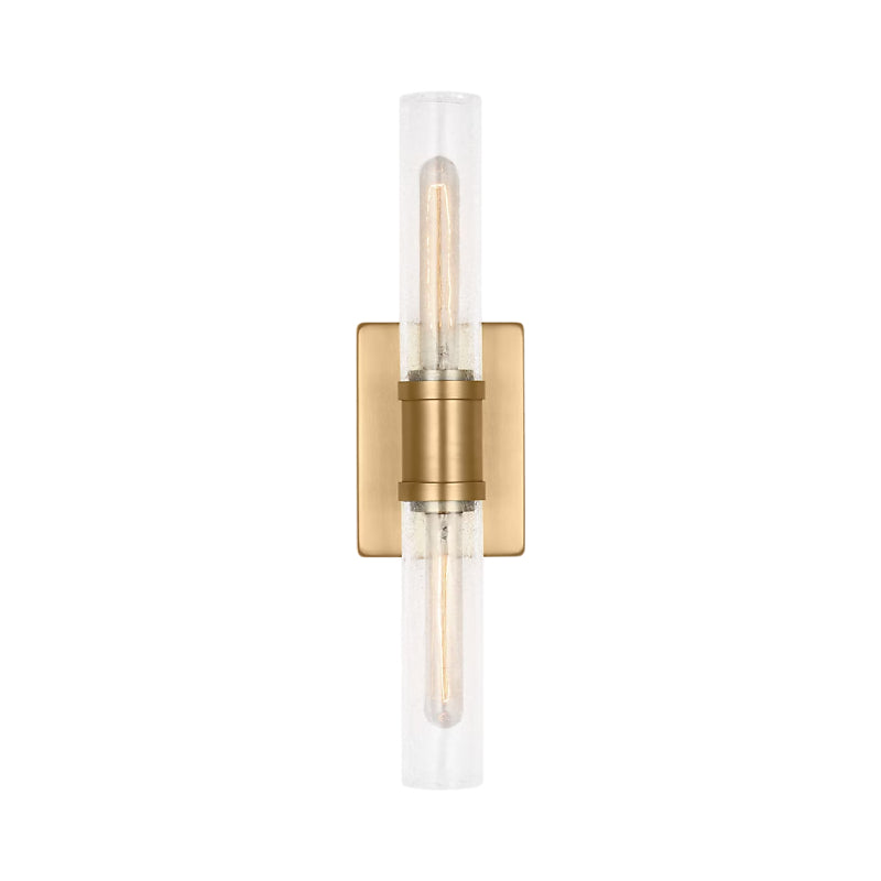 Visual Comfort 4565002 Keaton 2-lt 20" Tall Bath Sconce - Satin Brass/Clear Crackle Glass