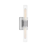 Visual Comfort 4565002 Keaton 2-lt 20" Tall Bath Sconce - Brushed Nickel/Clear Crackle Glass