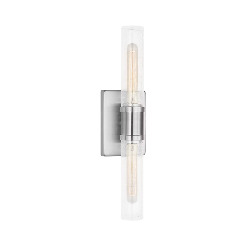 Visual Comfort 4565002 Keaton 2-lt 20" Tall Bath Sconce - Brushed Nickel/Clear Crackle Glass
