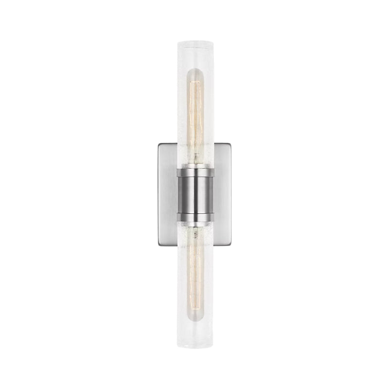 Visual Comfort 4565002 Keaton 2-lt 20" Tall Bath Sconce - Brushed Nickel/Clear Crackle Glass