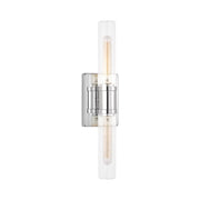 Visual Comfort 4565002 Keaton 2-lt 20" Tall Bath Sconce - Chrome/Satin Etched Glass