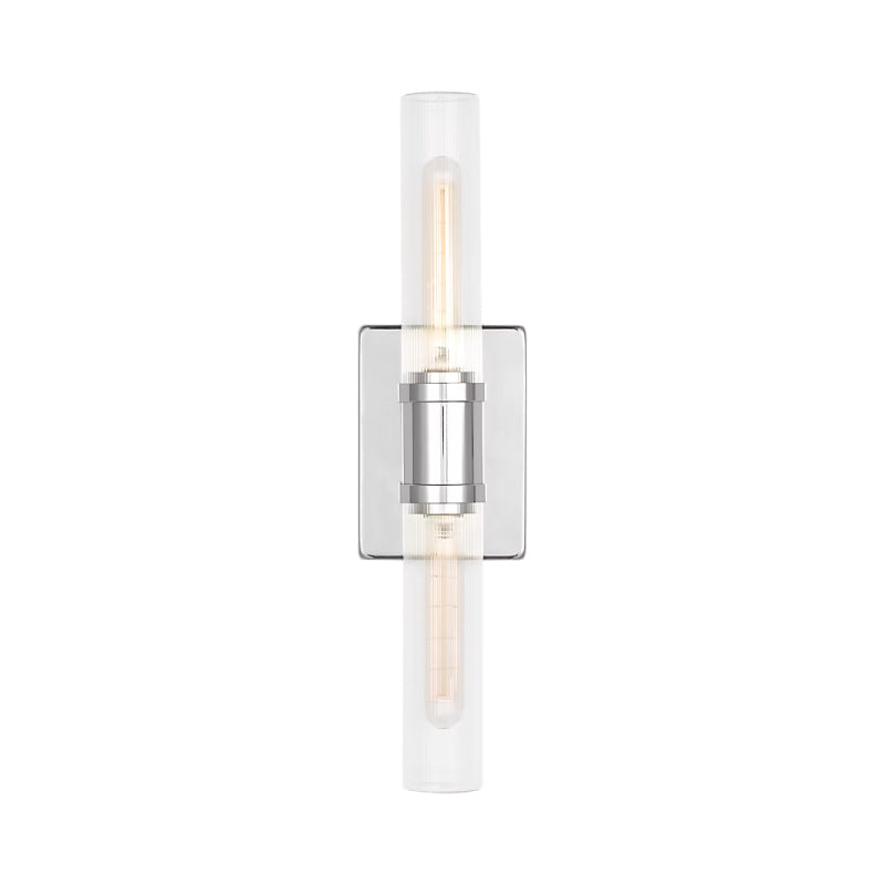 Visual Comfort 4565002 Keaton 2-lt 20" Tall Bath Sconce - Chrome/Satin Etched Glass