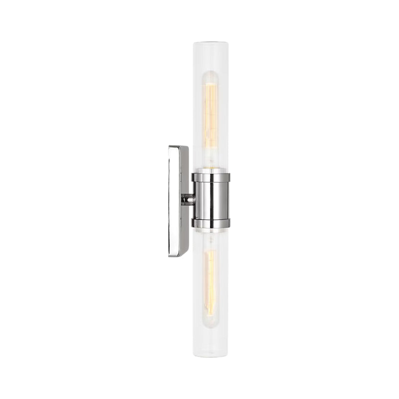 Visual Comfort 4565002 Keaton 2-lt 20" Tall Bath Sconce - Chrome/Satin Etched Glass