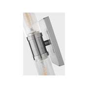 Visual Comfort 4565002 Keaton 2-lt 20" Tall Bath Sconce - Brushed Nickel/Clear Fluted