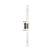 Visual Comfort 4665002 Keaton 2-lt 30" Tall Bath Sconce - Chrome/Clear Crackle Glass