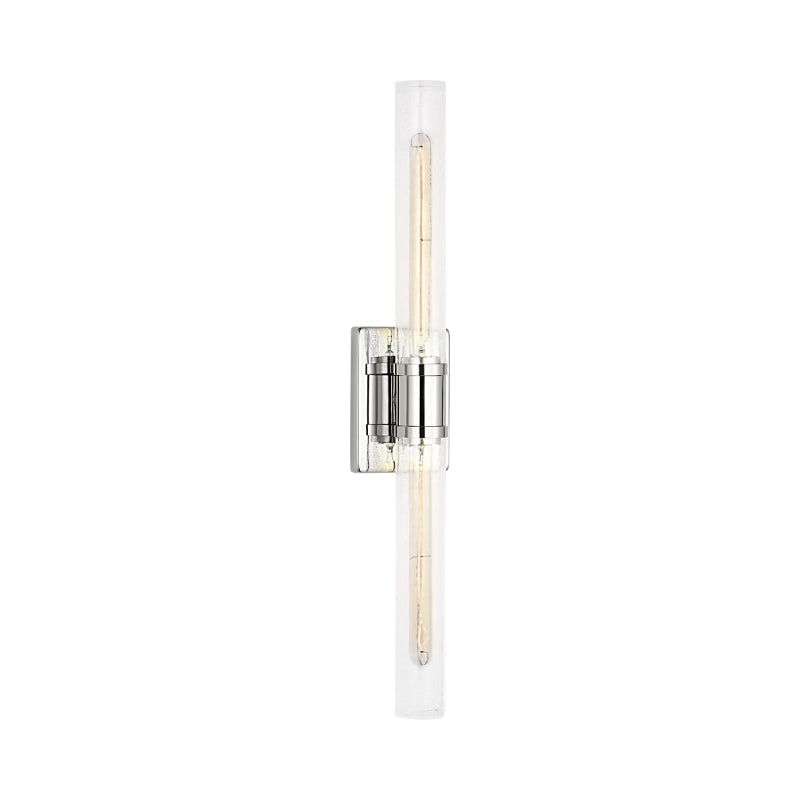 Visual Comfort 4665002 Keaton 2-lt 30" Tall Bath Sconce - Chrome/Clear Crackle Glass
