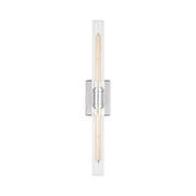 Visual Comfort 4665002 Keaton 2-lt 30" Tall Bath Sconce - Chrome/Clear Crackle Glass