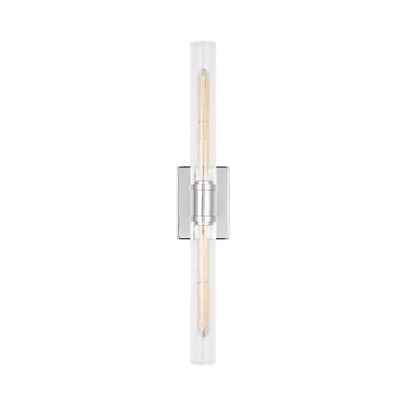 Visual Comfort 4665002 Keaton 2-lt 30" Tall Bath Sconce - Chrome/Clear Crackle Glass