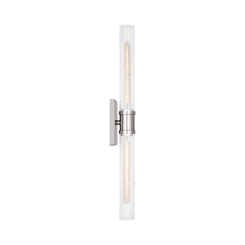 Visual Comfort 4665002 Keaton 2-lt 30" Tall Bath Sconce - Chrome/Clear Crackle Glass