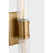 Visual Comfort 4665002 Keaton 2-lt 30" Tall Bath Sconce - Satin Brass/Clear Crackle Glass