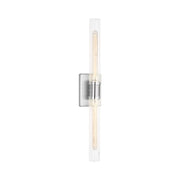 Visual Comfort 4665002 Keaton 2-lt 30" Tall Bath Sconce - Brushed Nickel/Clear Crackle Glass