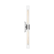 Visual Comfort 4665002 Keaton 2-lt 30" Tall Bath Sconce - Brushed Nickel/Clear Crackle Glass