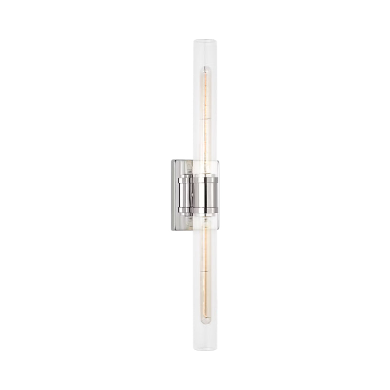 Visual Comfort 4665002 Keaton 2-lt 30" Tall Bath Sconce - Chrome/Clear Fluted Glass