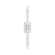 Visual Comfort 4665002 Keaton 2-lt 30" Tall Bath Sconce - Chrome/Clear Fluted Glass