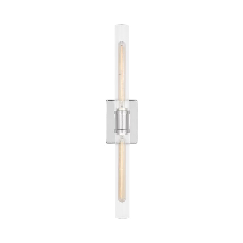 Visual Comfort 4665002 Keaton 2-lt 30" Tall Bath Sconce - Chrome/Clear Fluted Glass
