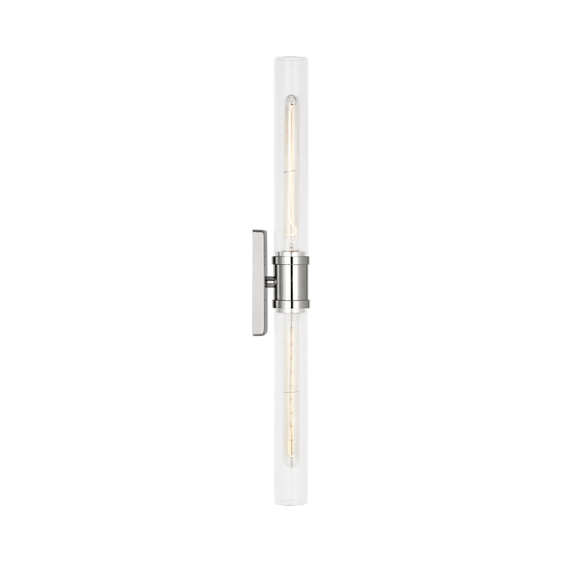 Visual Comfort 4665002 Keaton 2-lt 30" Tall Bath Sconce - Chrome/Clear Fluted Glass