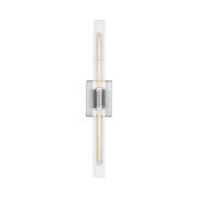 Visual Comfort 4665002 Keaton 2-lt 30" Tall Bath Sconce - Brushed Nickel/Clear Fluted Glass