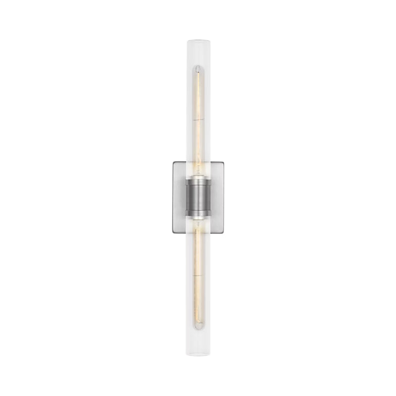Visual Comfort 4665002 Keaton 2-lt 30" Tall Bath Sconce - Brushed Nickel/Clear Fluted Glass