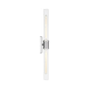 Visual Comfort 4665002 Keaton 2-lt 30" Tall Bath Sconce - Brushed Nickel/Clear Fluted Glass