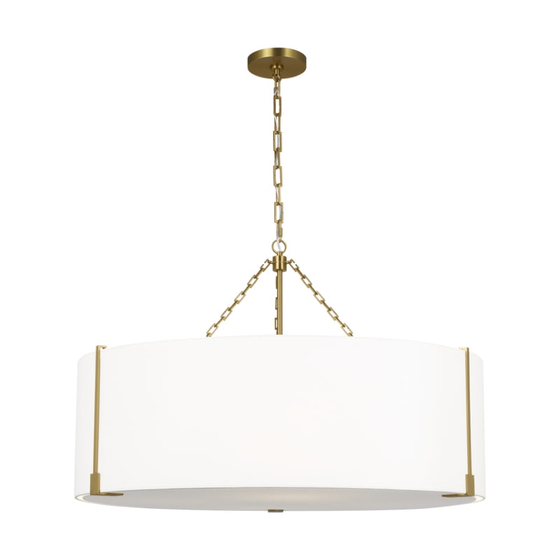 Visual Comfort TFC1114 Bergen 4-lt 36" LED Extra Large Hanging Pendant - Burnished Brass