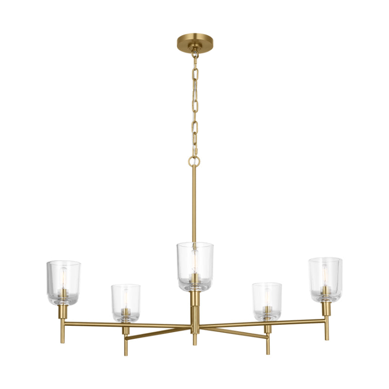 Visual Comfort TFC1135 Hartley 5-lt 36" Large Chandelier - Burnished Brass