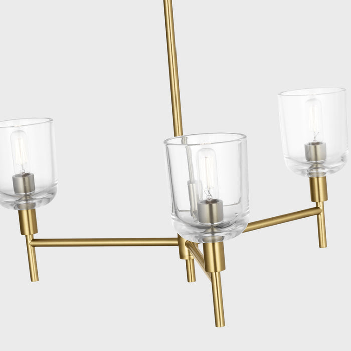 Visual Comfort TFC1143 Hartley 3-lt 24" Medium Chandelier - Burnished Brass