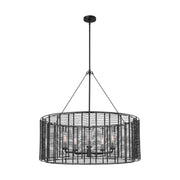 Visual Comfort TFC1155 Winslow 5-lt 36" LED Large Hanging Shade Chandelier - Aged Iron