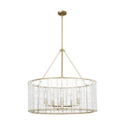 Visual Comfort TFC1155 Winslow 5-lt 36" LED Large Hanging Shade Chandelier - Burnished Brass