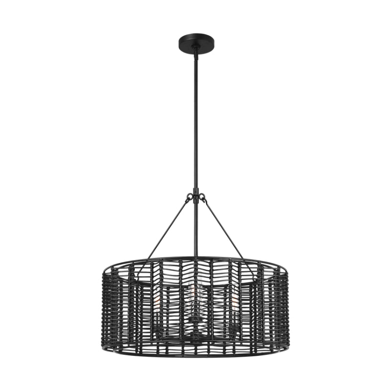 Visual Comfort TFC1163 Winslow 3-lt 24" LED Medium Hanging Shade Chandelier - Midnight Black