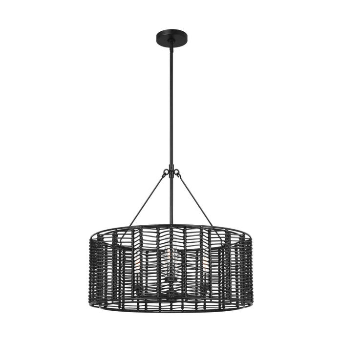 Visual Comfort TFC1163 Winslow 3-lt 24" LED Medium Hanging Shade Chandelier - Midnight Black