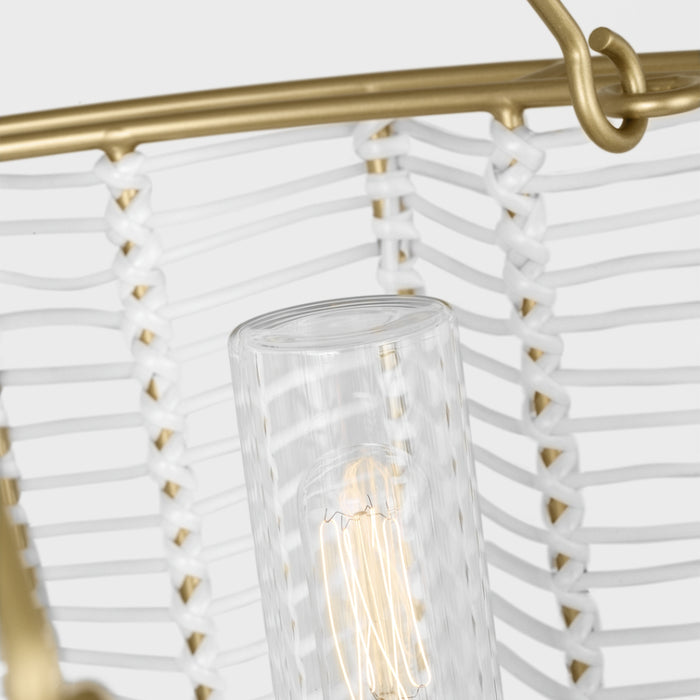 Visual Comfort TFC1163 Winslow 3-lt 24" LED Medium Hanging Shade Chandelier - Power-Coated Brass