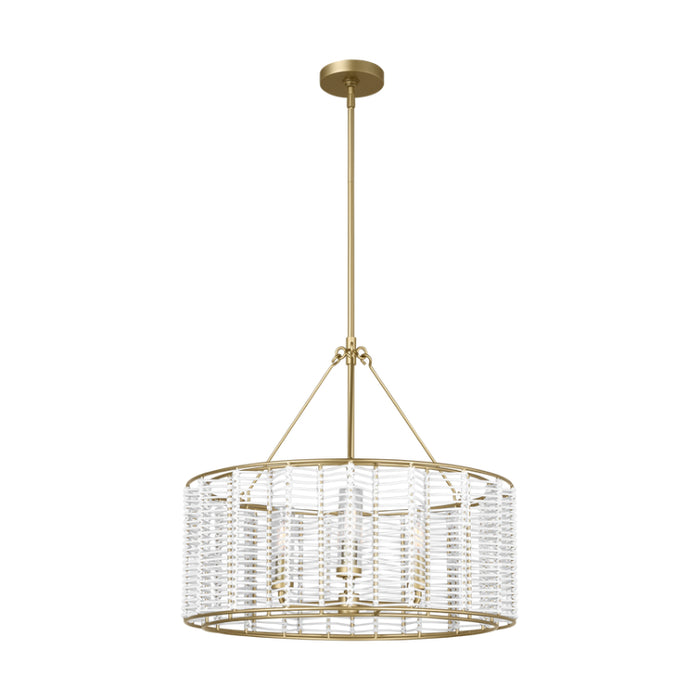 Visual Comfort TFC1163 Winslow 3-lt 24" LED Medium Hanging Shade Chandelier - Power-Coated Brass