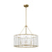 Visual Comfort TFC1163 Winslow 3-lt 24" LED Medium Hanging Shade Chandelier - Power-Coated Brass
