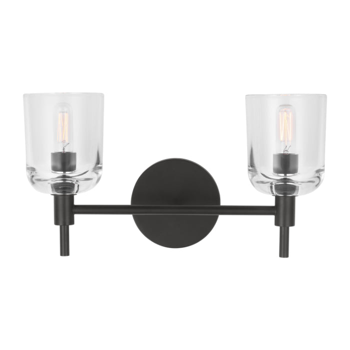 Visual Comfort TFV1002 Hartley 2-lt 15" LED Vanity Light - Aged Iron