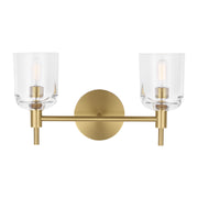 Visual Comfort TFV1002 Hartley 2-lt 15" LED Vanity Light - Burnished Brass