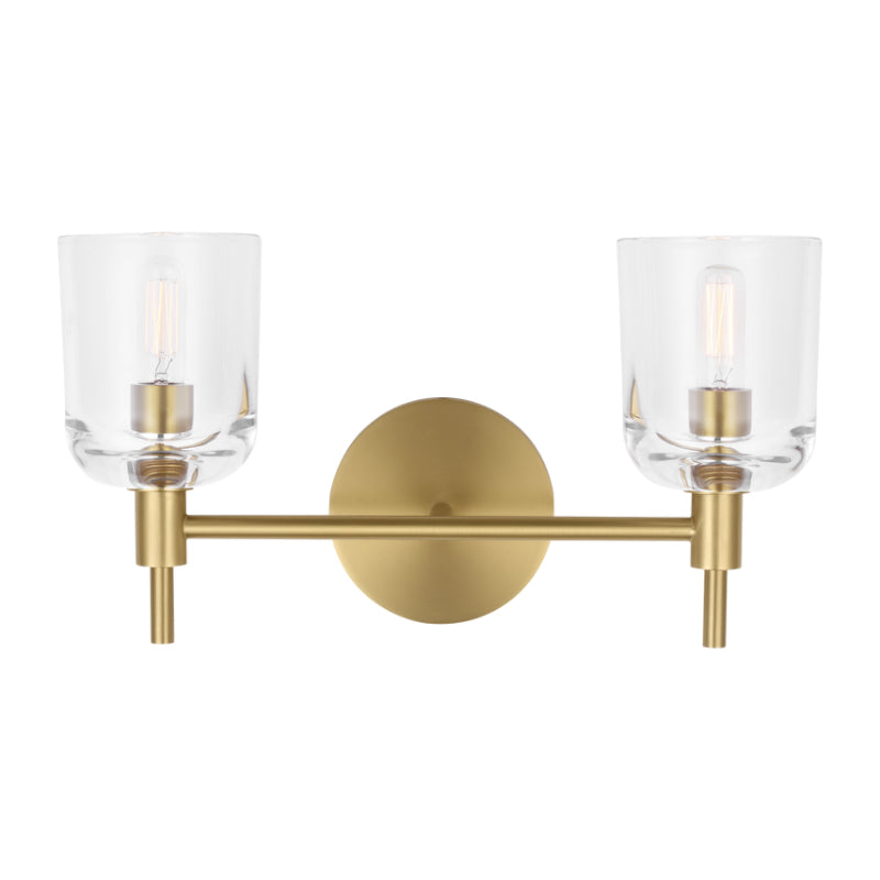 Visual Comfort TFV1002 Hartley 2-lt 15" LED Vanity Light - Burnished Brass