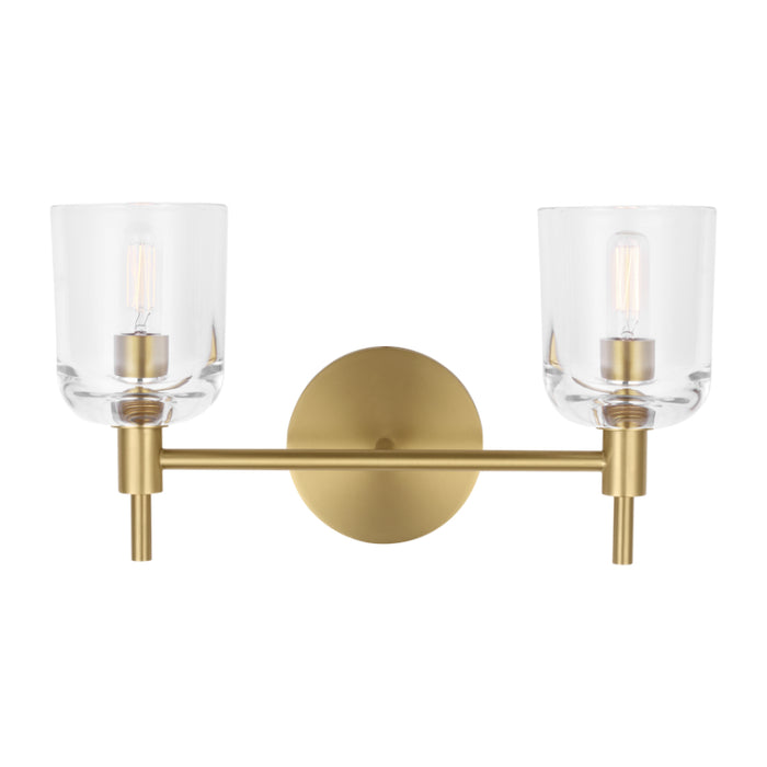 Visual Comfort TFV1002 Hartley 2-lt 15" LED Vanity Light - Burnished Brass