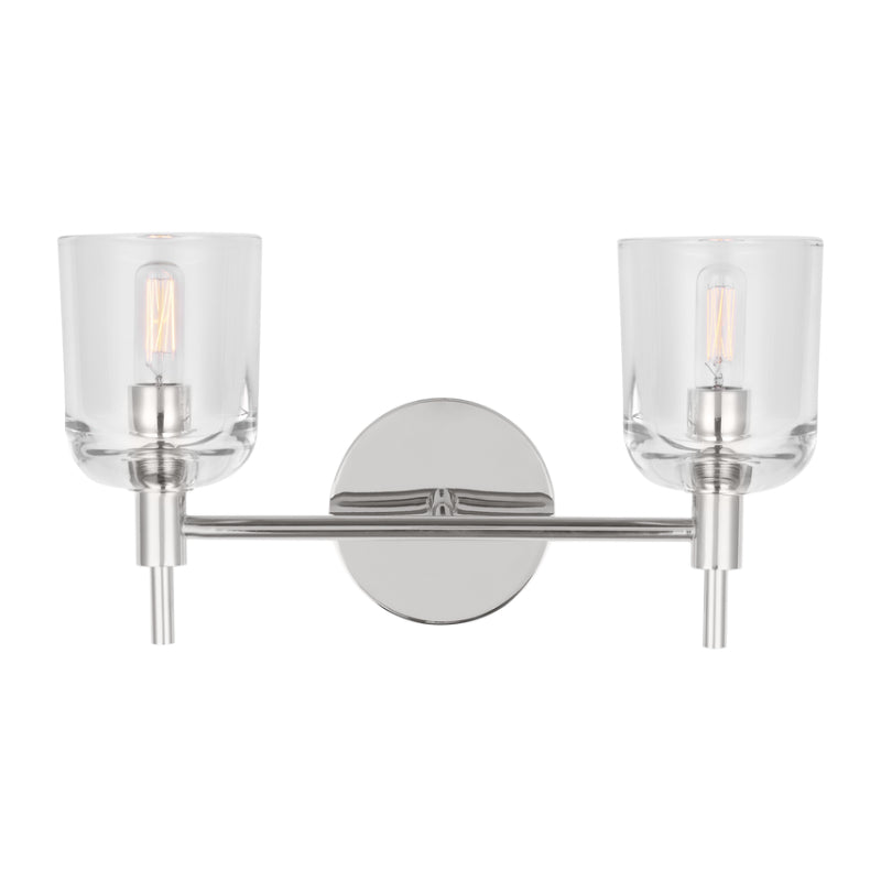 Visual Comfort TFV1002 Hartley 2-lt 15" LED Vanity Light - Polished Nickel