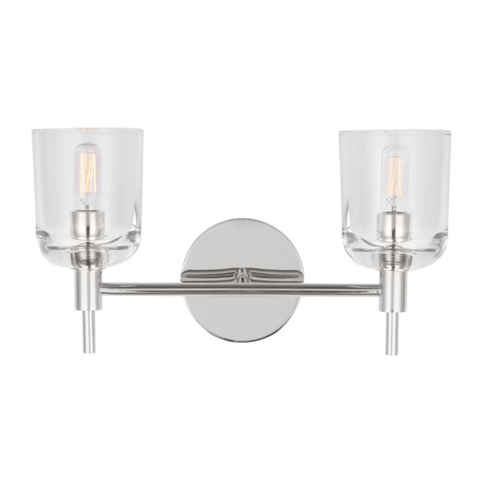 Visual Comfort TFV1002 Hartley 2-lt 15" LED Vanity Light - Polished Nickel