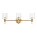 Visual Comfort TFV1003 Hartley 3-lt 24" LED Vanity Light - Burnished Brass