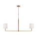 Visual Comfort TC1212 Danica 2-lt 50" LED Large Linear Chandelier - Burnished Brass