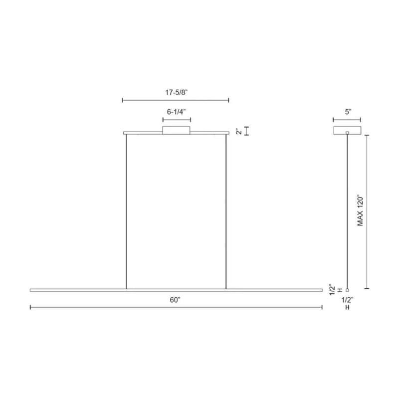 Kuzco LP18260-UNV Vega Minor 1-lt 60" LED Linear Pendant, 120-277V