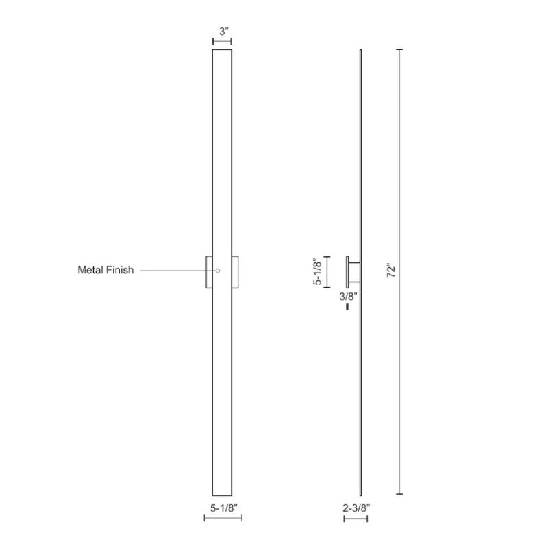 Kuzco AT7972 Vesta 72" Tall LED Outdoor Wall Light