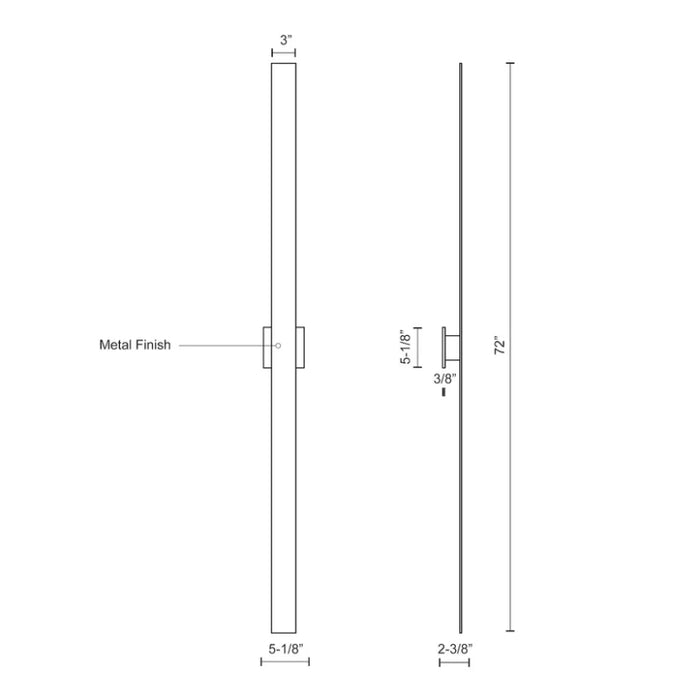 Kuzco AT7972 Vesta 72" Tall LED Outdoor Wall Light
